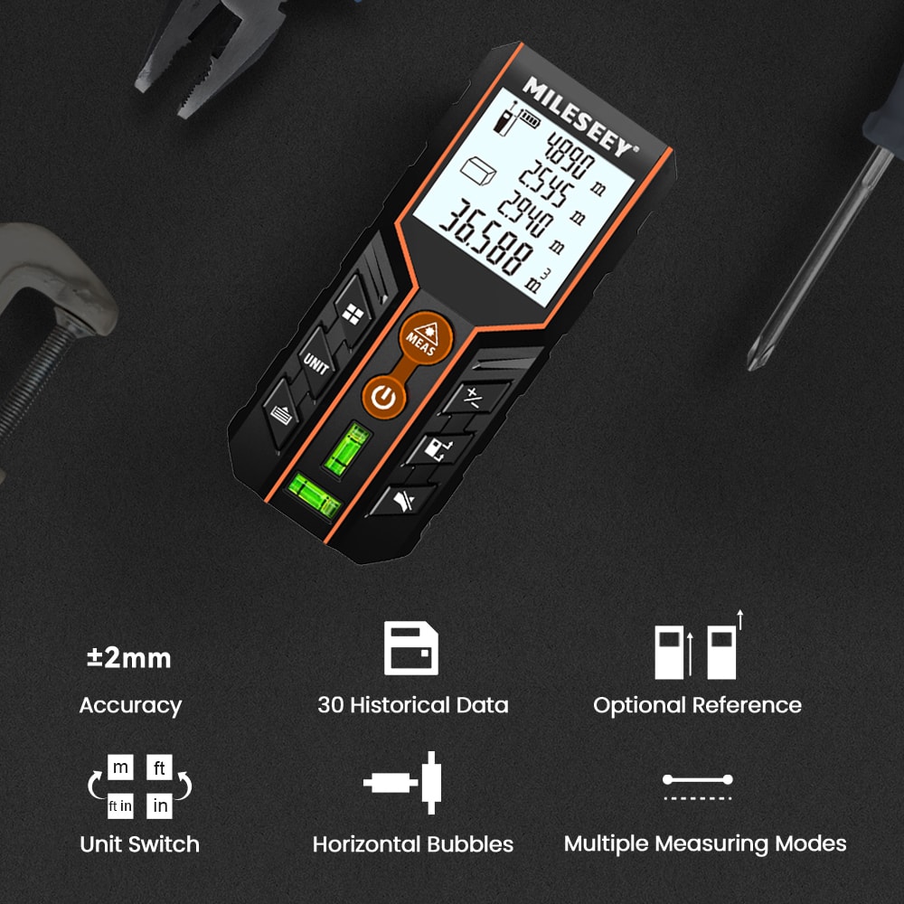 Precision Digital Laser Tape Measure With Bubble Level And Laser Distance Meter 7