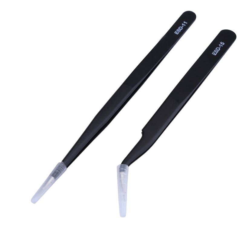 Anti-Static Precision Tweezers Set Stainless Steel ESD Tweezers for Electronics Repair