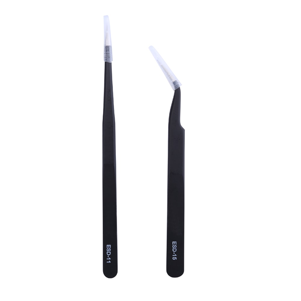 Anti-Static Precision Tweezers Set Stainless Steel ESD Tweezers for Electronics Repair