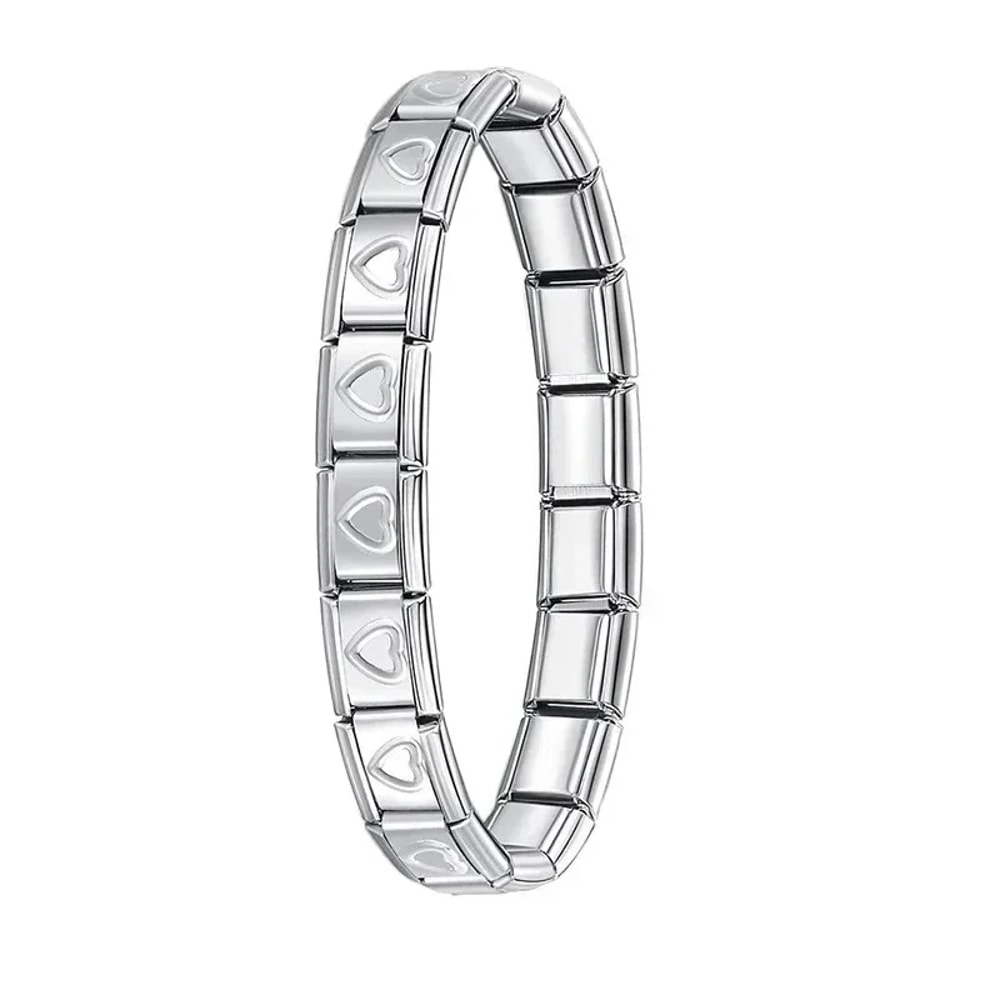 Hapiship Womens Elastic Charm Bracelet Fashionable Stainless Steel Bangle 7