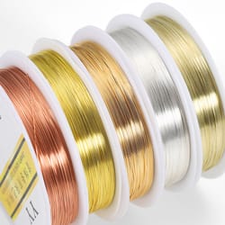 roll gold copper wire beading cord diy jewelry making, jewelry accessories