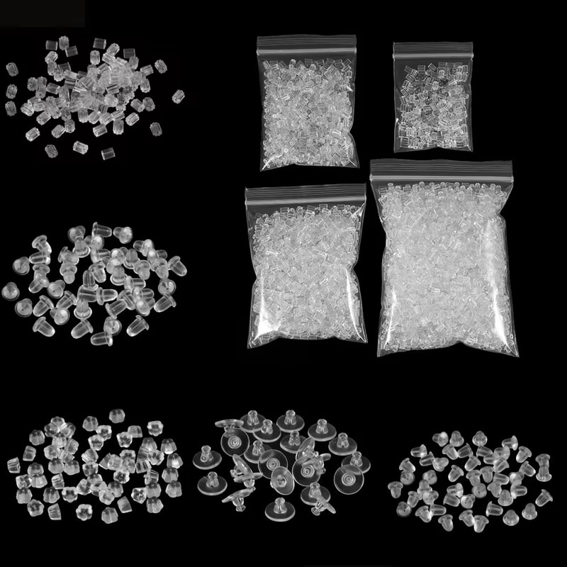 Soft Silicone Rubber Earring Back Stoppers For Stud Earrings DIY Earring Findings Bullet Tube Ear 0