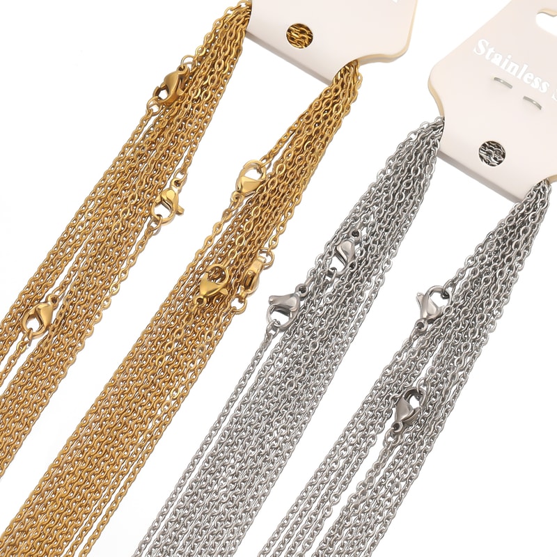 Stainless Steel Cuban Cross Link Chains For DIY Jewelry Making Gifts 0