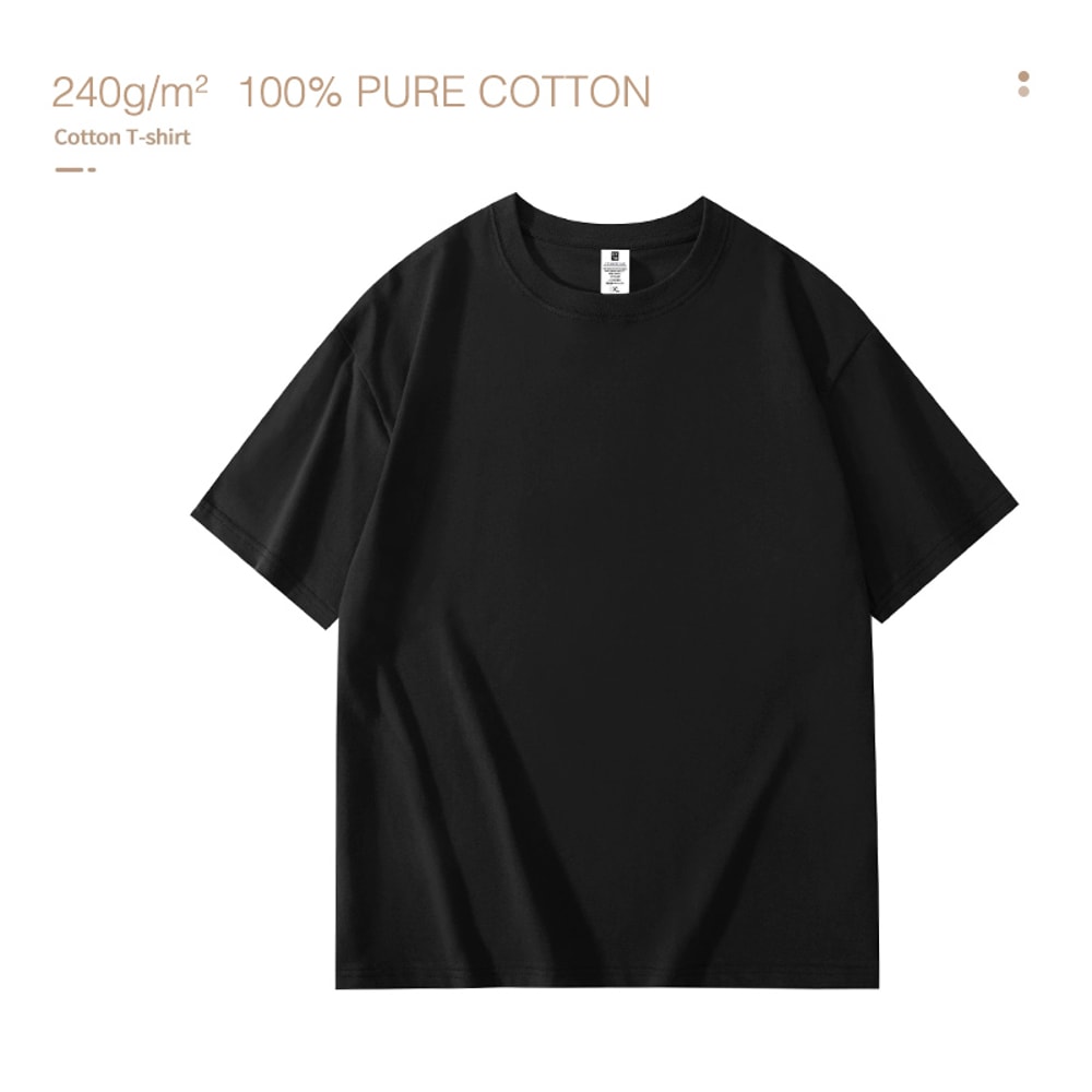 Heavy Cotton Plain TShirt For Men Trendy Casual Summer Short Sleeve Tee In Solid Color 7