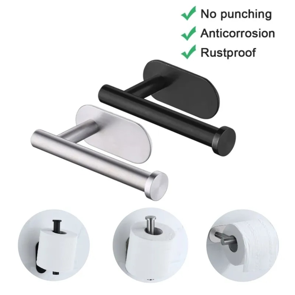 Wall Mounted Toilet Paper Holder Rustproof Anticorrosion Stainless Steel For Bathroom Kitchen 0
