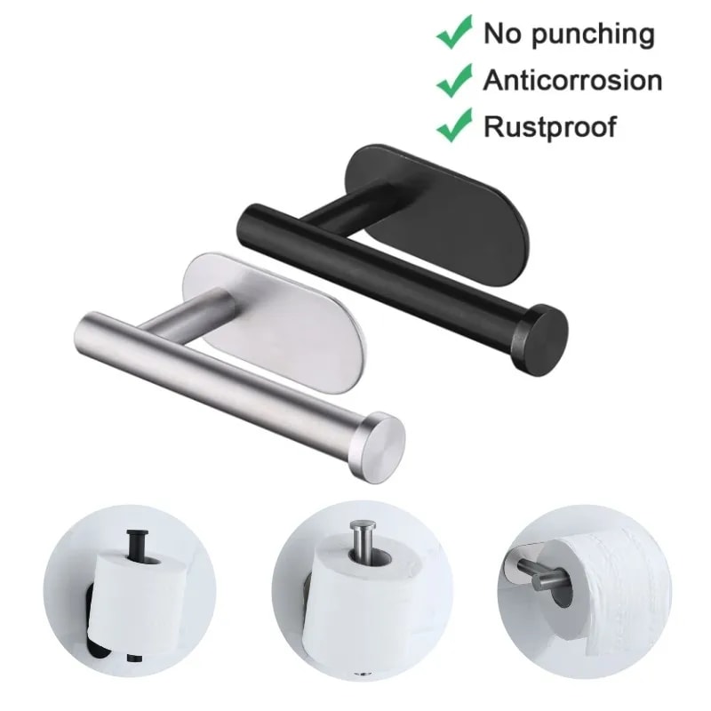 Wall Mounted Toilet Paper Holder Rustproof Anticorrosion Stainless Steel For Bathroom Kitchen 0