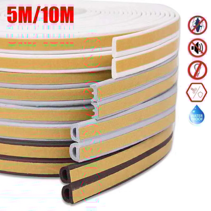 SelfAdhesive Acoustic Foam Door Window Seal Strip Insulation Windproof And Weatherproof Rubber Wea 0