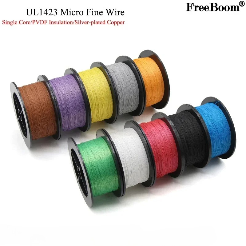PTFE Silver Plated Copper Wire High Temperature Electronic Single Core Micro Fine Cable 0