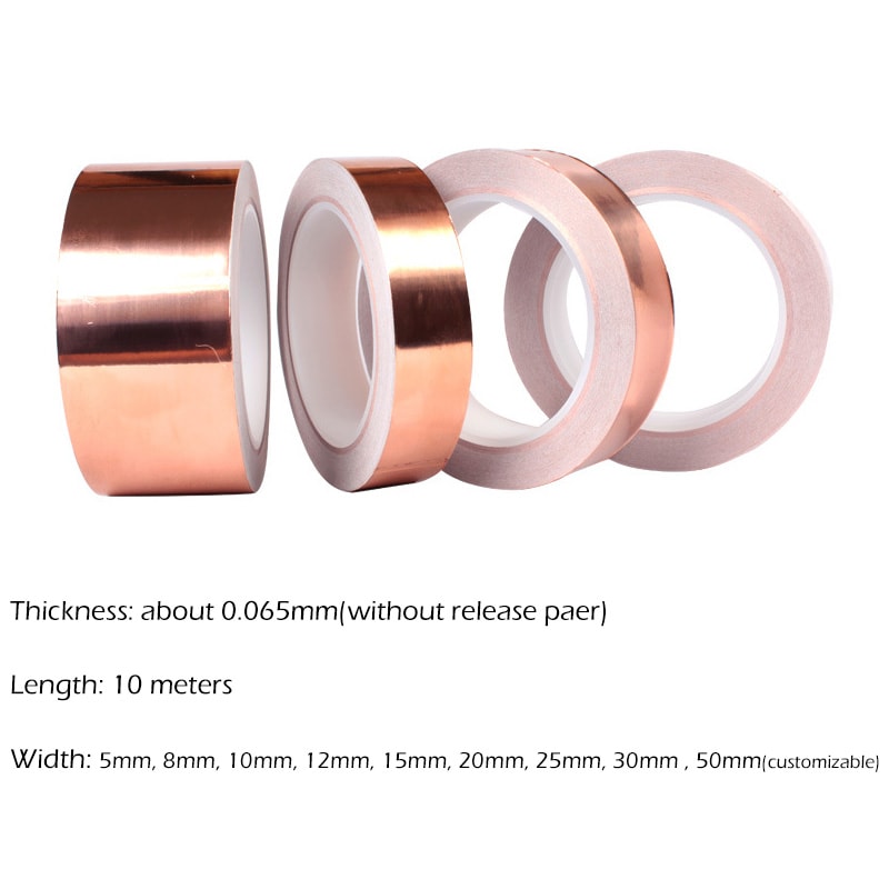DIY Copper Foil Tape for EMI Shielding Double-Sided Conductive Repair Adhesive Tape