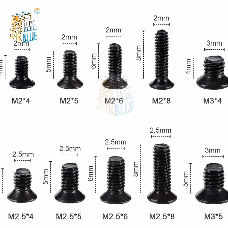 Screw Set For Laptops Flat Head Phillips Screws Kit For Computers 5