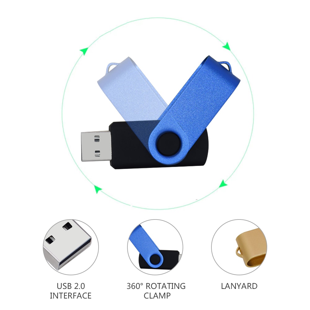 Rotatable Waterproof USB Flash Drive HighSpeed Memory Stick 3