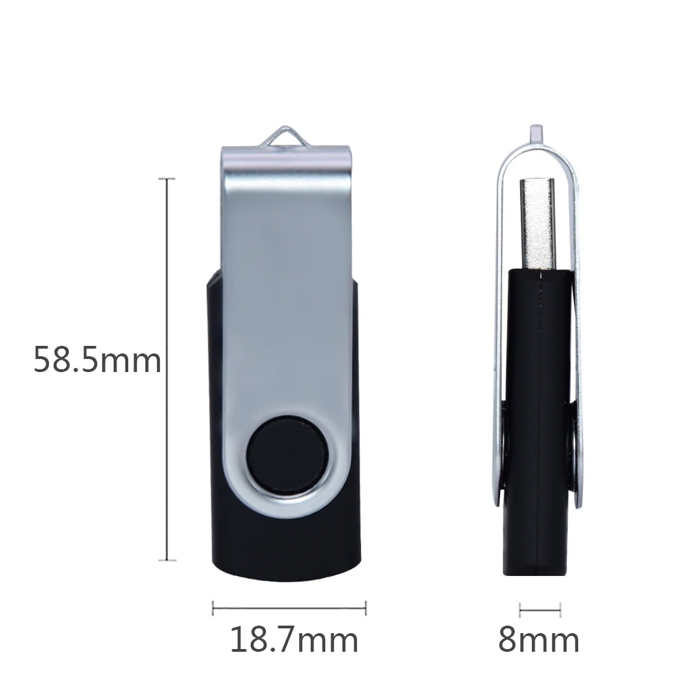Metal USB Flash Drive Portable Swivel USB Drive Durable Metal USB Flash Drive Storage Stick 3