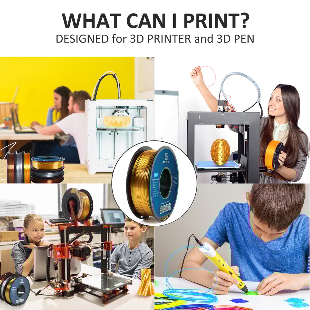 Silk PLA Filament Spool Premium 3D Printer Filament For Smooth Glossy Prints 1