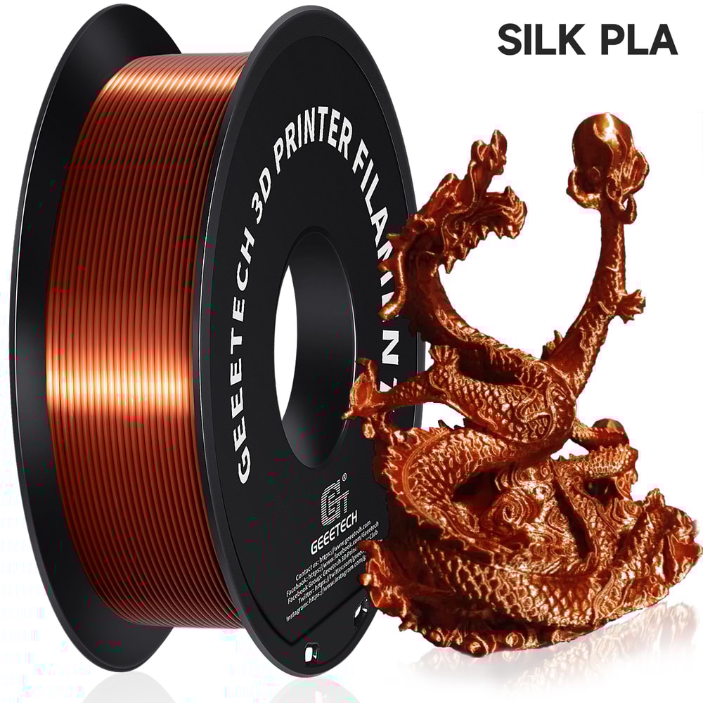 Silk PLA Filament Spool Premium 3D Printer Filament For Smooth Glossy Prints 7