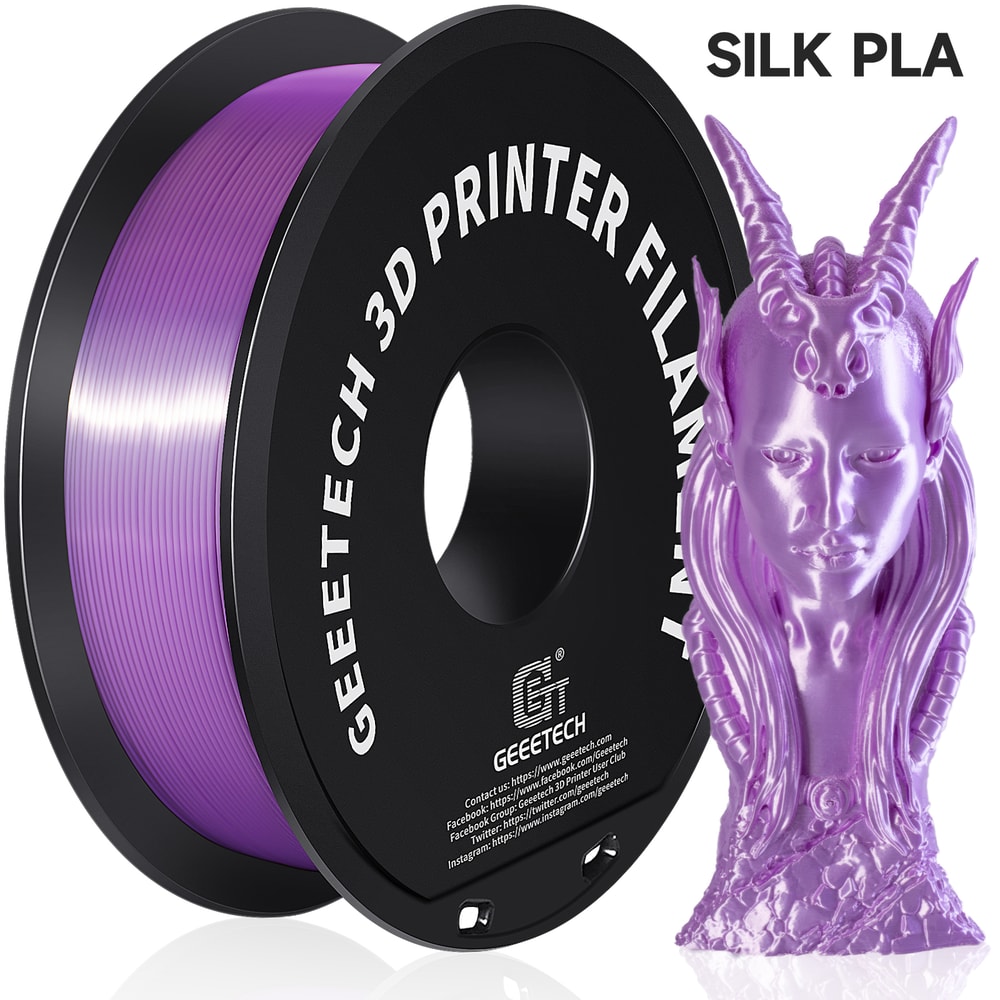 Silk PLA Filament Spool Premium 3D Printer Filament For Smooth Glossy Prints 12