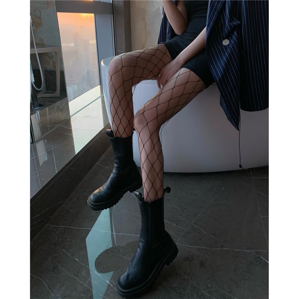Sexy Fishnet Body Stockings Mesh Nylon Pantyhose Lingerie High Waist Fishnet Lingerie 3