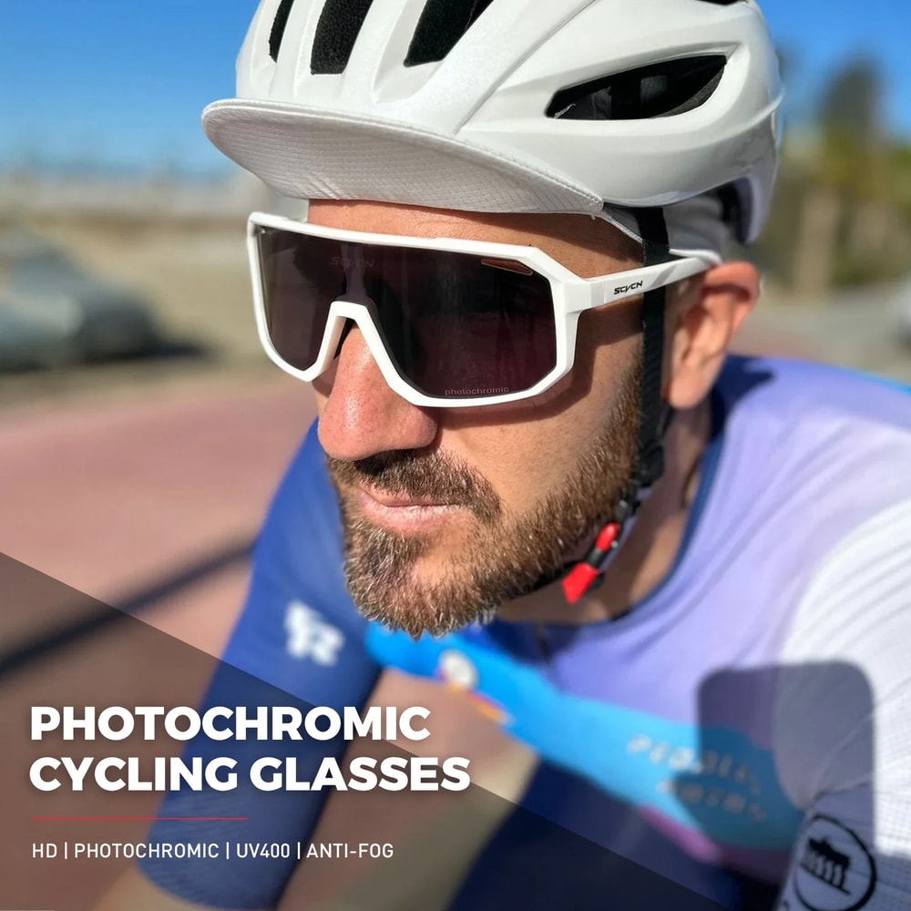 Photochromic Cycling Sunglasses MTB Glasses For Men Women 1