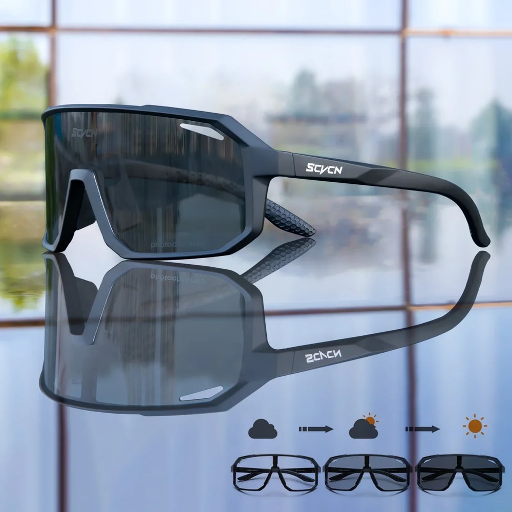 Photochromic Cycling Sunglasses MTB Glasses For Men Women 6