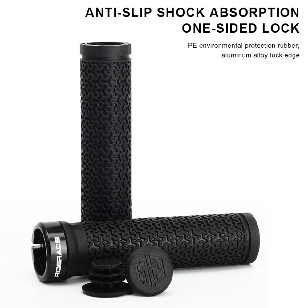Premium MTB Bicycle Handlebar Grips Soft NonSlip Rubber Locking Cover 1