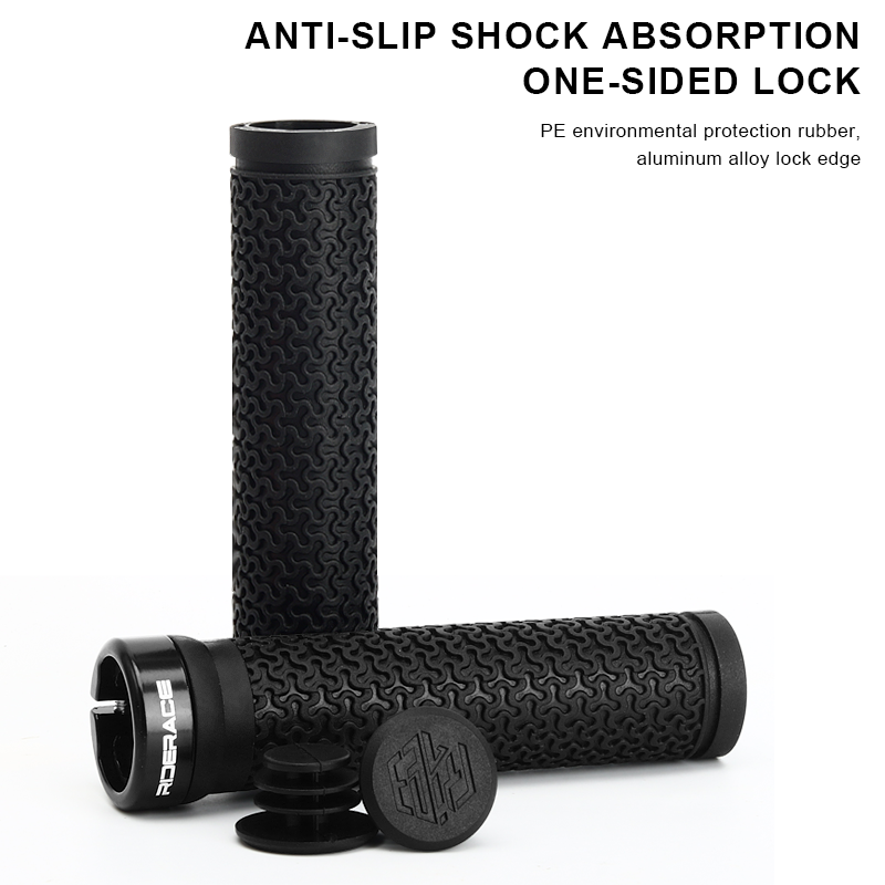 Premium MTB Bicycle Handlebar Grips Soft NonSlip Rubber Locking Cover 1