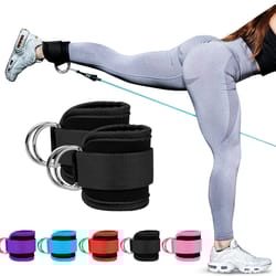 premium cable ankle straps for leg & glute workouts double d-ring strength training cuffs