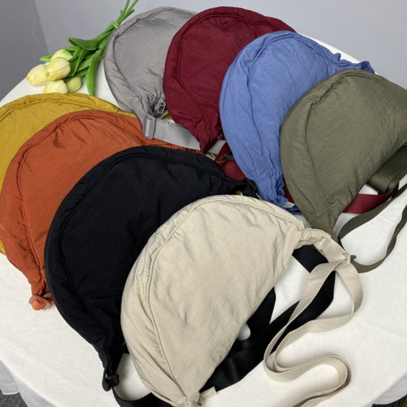 Casual Nylon Crossbody Bag For Women Lightweight Half Moon Shoulder Bag Travel Hobo Purse 1