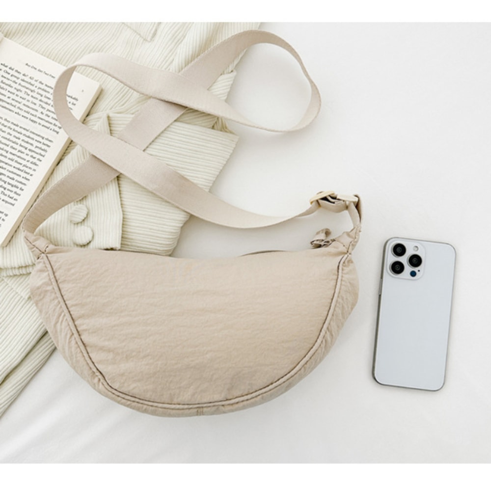 Casual Nylon Crossbody Bag For Women Lightweight Half Moon Shoulder Bag Travel Hobo Purse 4