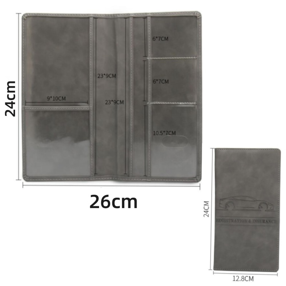 Premium Leather Car Registration Holder And Car Document Organizer Wallet For License Insurance Car 4