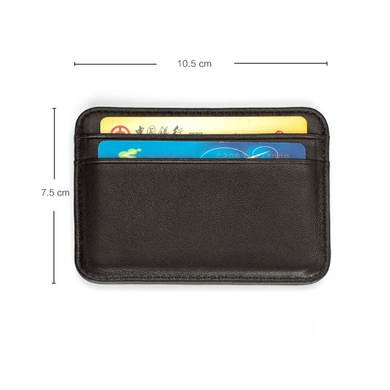 Slim Genuine Sheepskin Wallet for Men Minimalist Thin Card Holder Leather Wallet