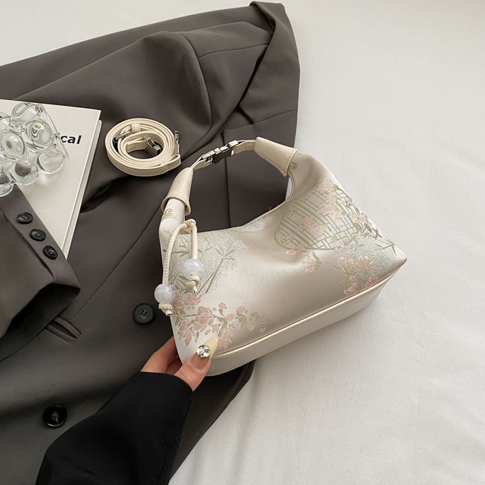 Elegant Embroidered Handbag Designer Tote Bag For Women Stylish Shoulder Bag Travel Purse 8