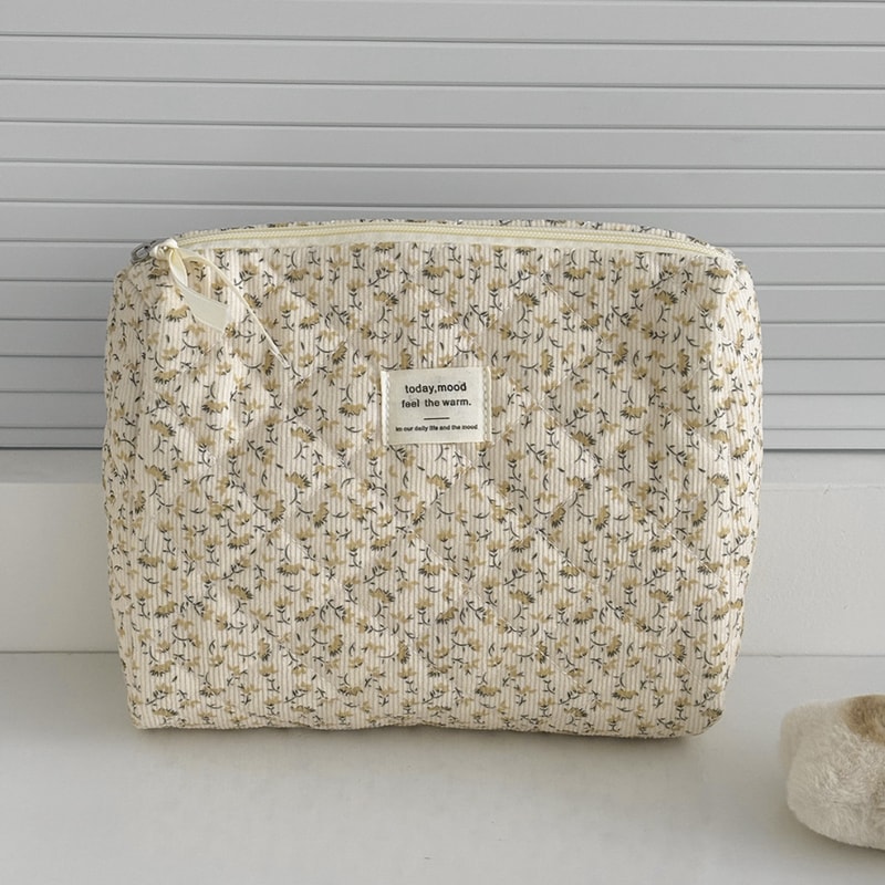 Retro Cherry Cotton Cosmetic Travel Bag Cute Makeup Organizer Pouch For Women And Girls 8