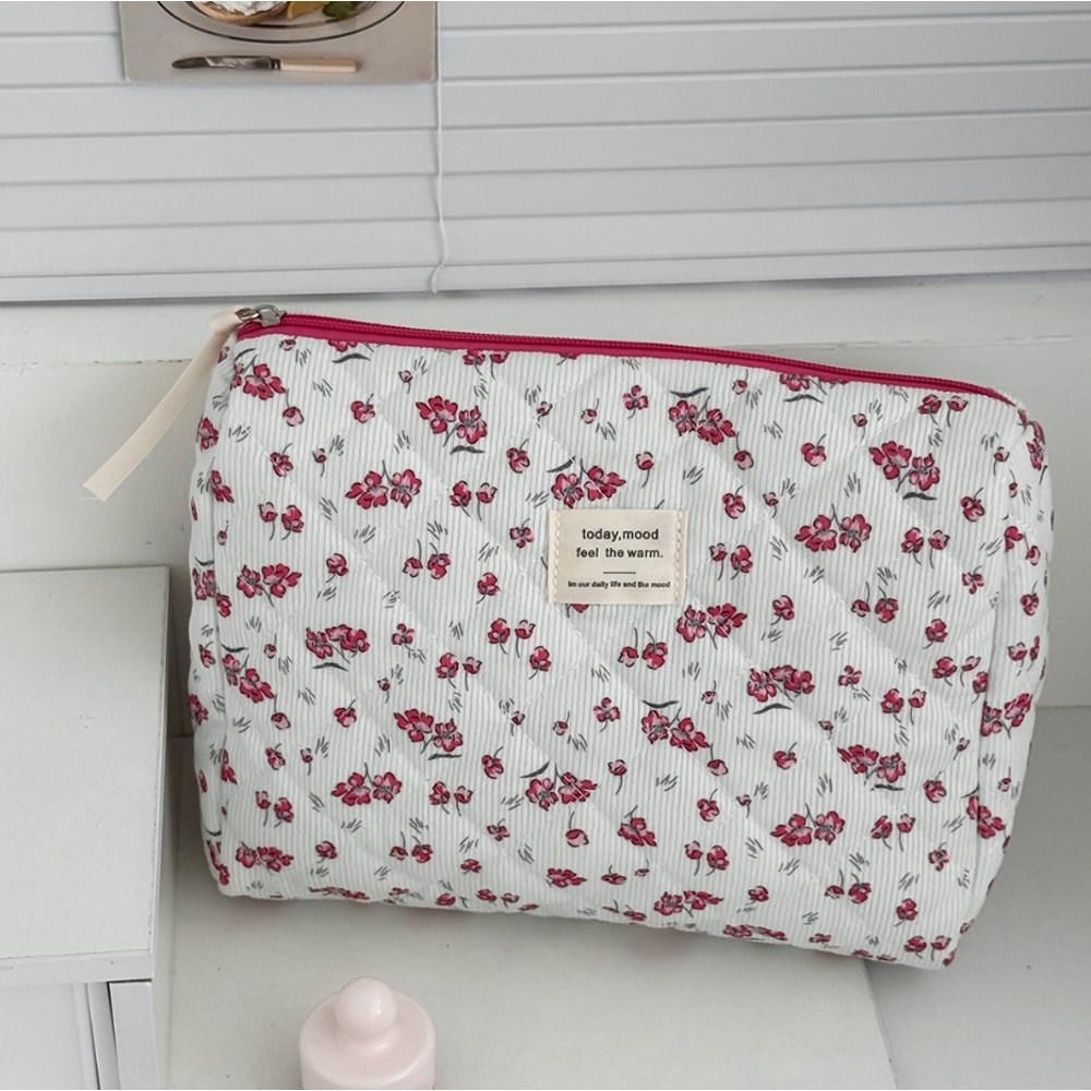 Retro Cherry Cotton Cosmetic Travel Bag Cute Makeup Organizer Pouch For Women And Girls 9