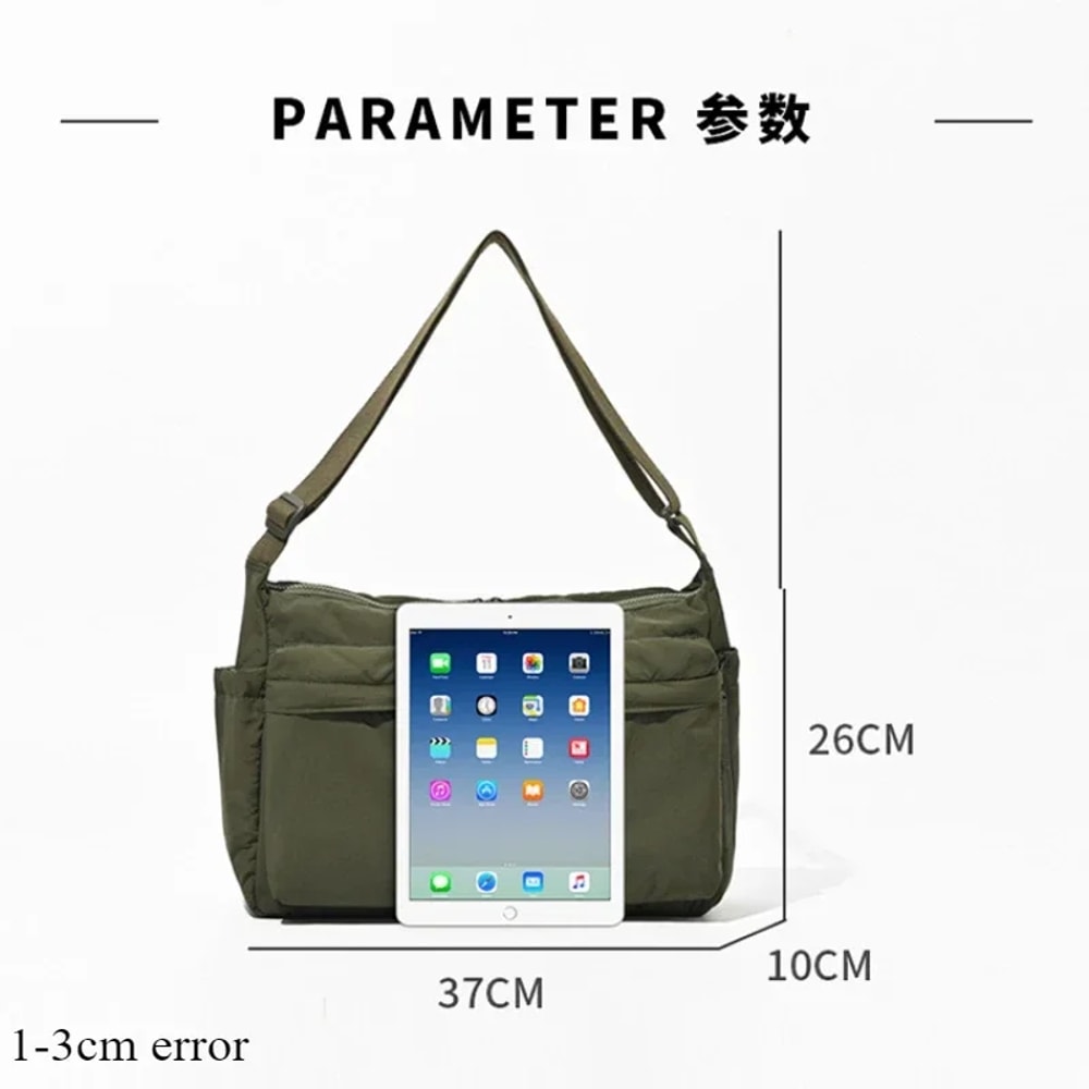 Casual Multi Pocket Messenger Bag For Women Large Nylon Shoulder Travel Tote Handbag 4