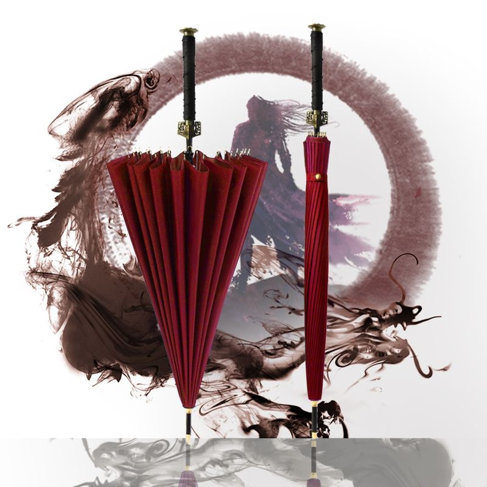 Outdoor Samurai Umbrella Windproof Straight Rod Design Gift For Man And Friend Household Use 6
