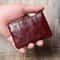 Leather Mini Coin Purse Handmade, Portable Cowhide Wallet for Keys & Coins, Retro Zippered Design