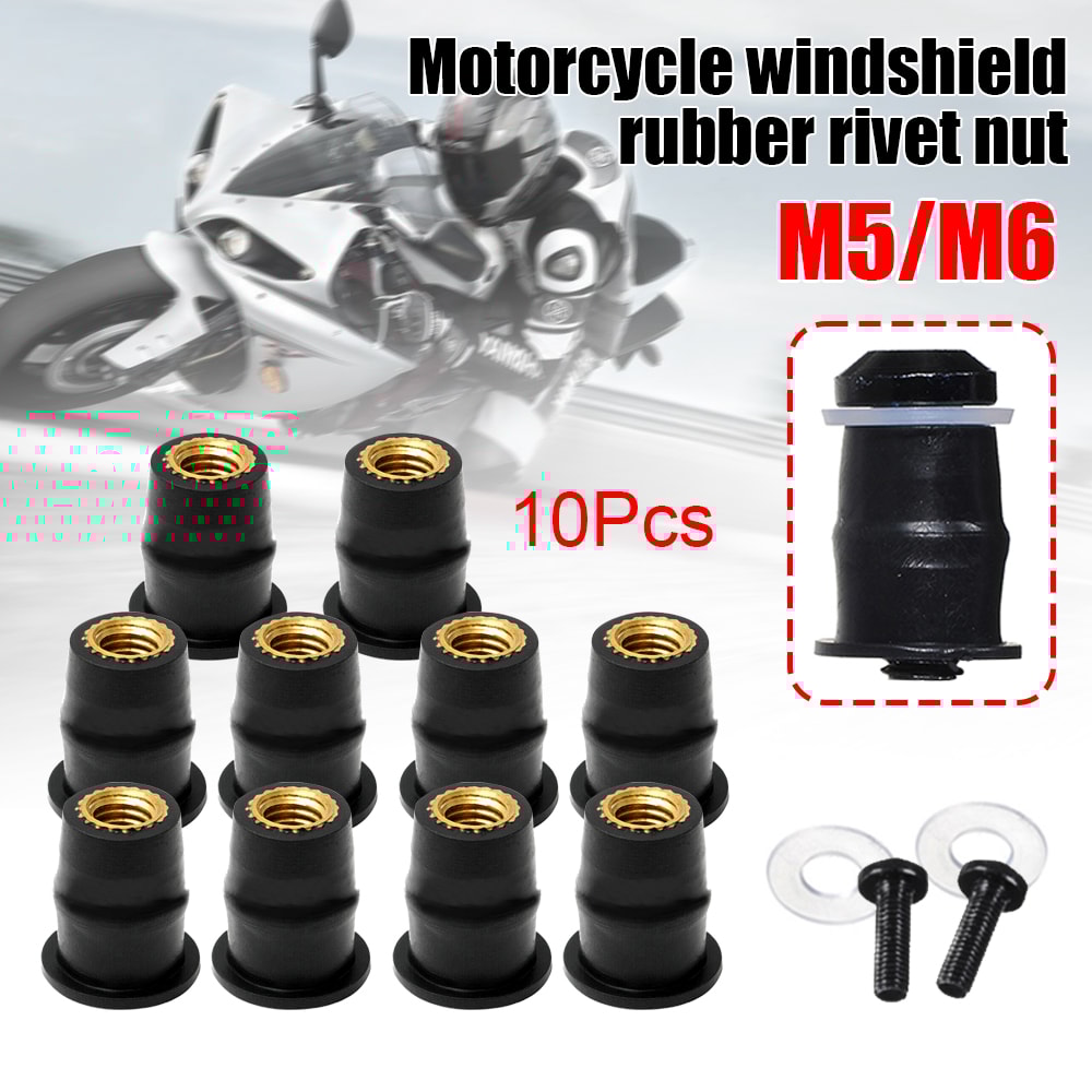 Motorcycle Windscreen Bolts Screws With Metric Rubber Well Nuts Durable Fasteners For Secure Windsh 1