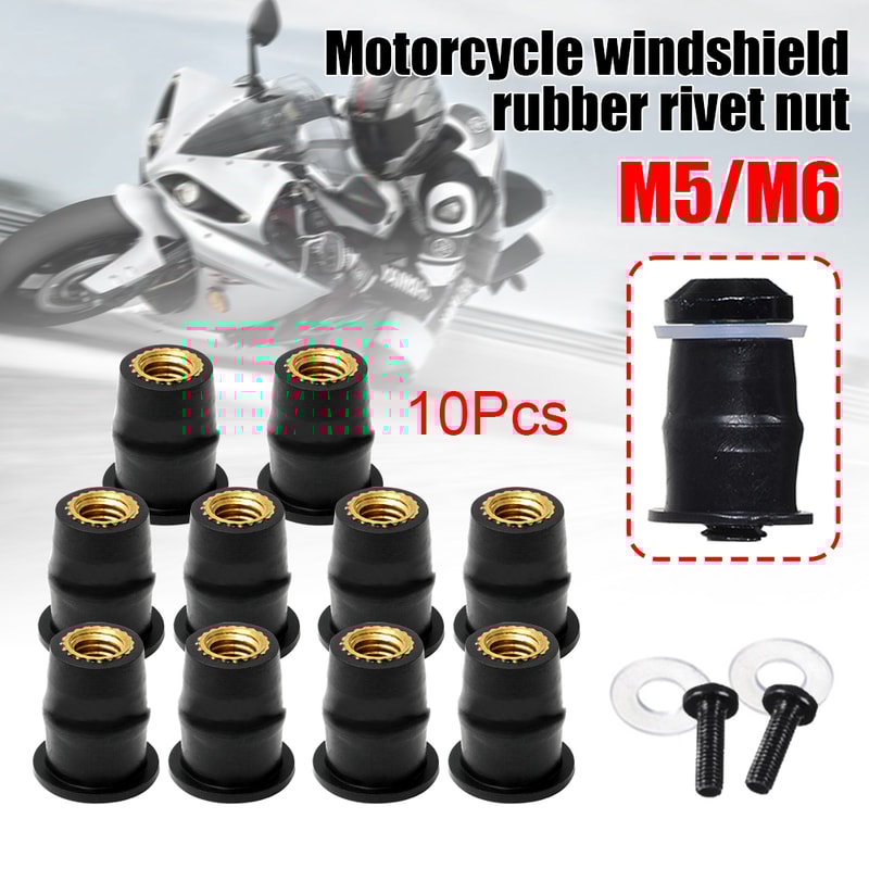 Motorcycle Windscreen Bolts Screws With Metric Rubber Well Nuts Durable Fasteners For Secure Windsh 1