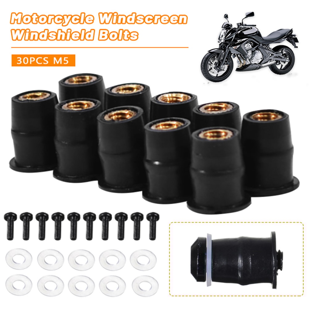 Motorcycle Windscreen Bolts Screws With Metric Rubber Well Nuts Durable Fasteners For Secure Windsh 2