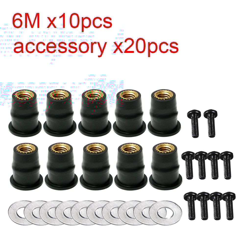 Motorcycle Windscreen Bolts Screws With Metric Rubber Well Nuts Durable Fasteners For Secure Windsh 8