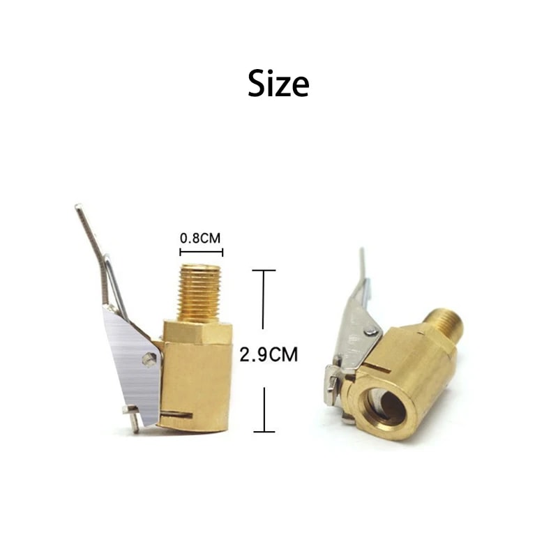 Portable Inflatable Pump For Car Tire Brass Clipon Air Chuck Valve Adapter 5