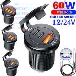usb socket in car quick charge pd car charger outlet socket