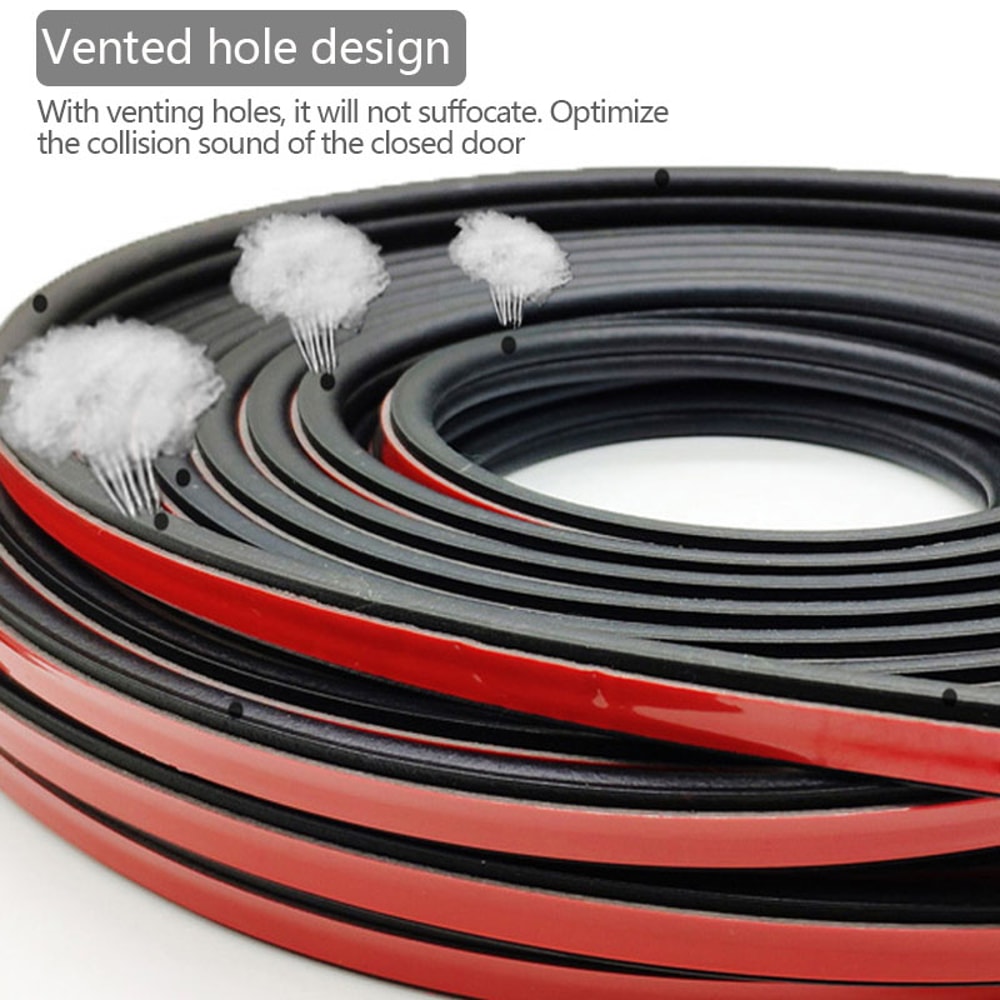 Car Door Seal Strip Rubber Double Layer Soundproof Weatherproof Protector For Car Door Hood Trunk 1