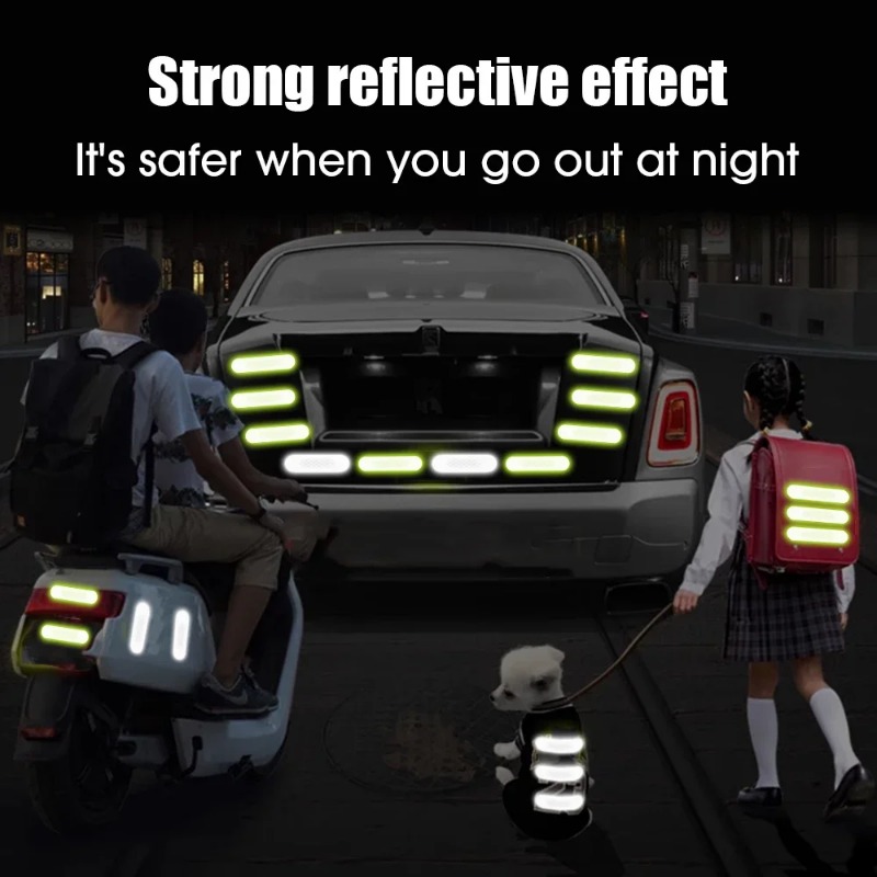 Reflective Safety Stickers For Helmet Waterproof HighVisibility Reflector Tape For Night Riding Wal