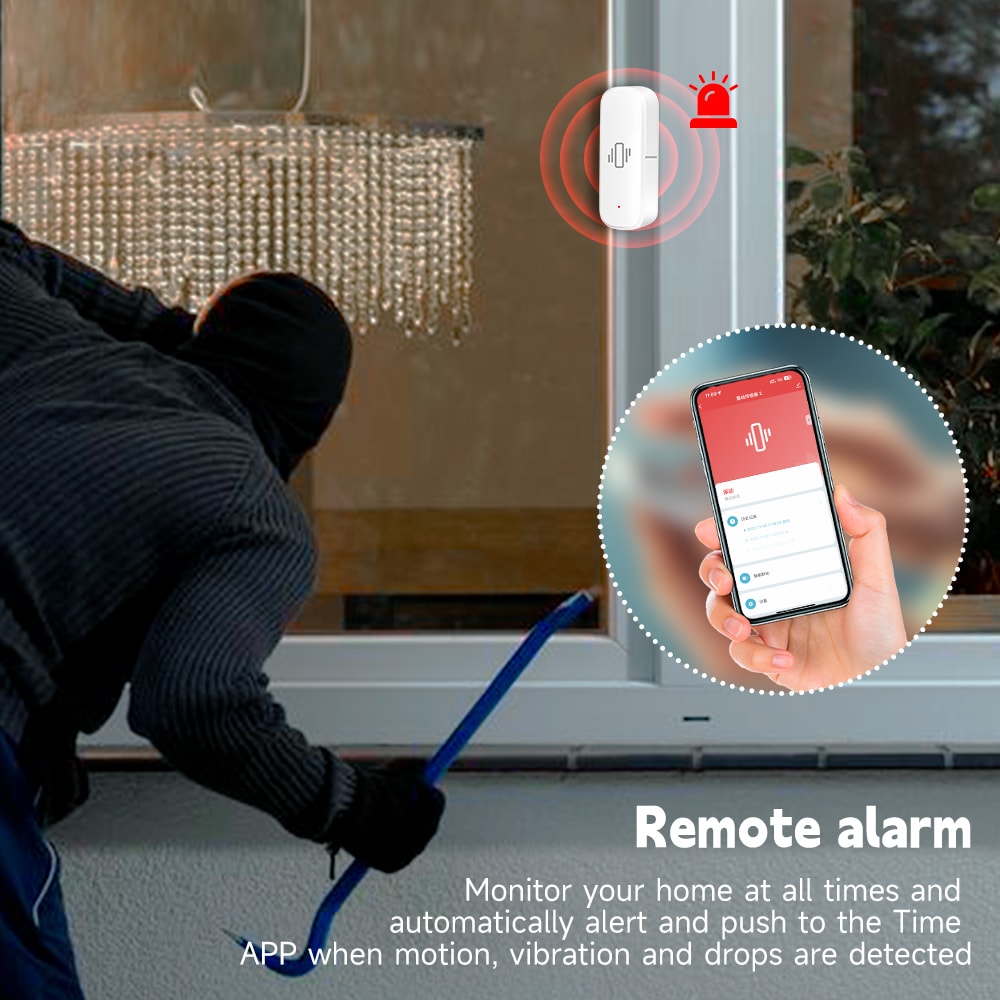 Smart Vibration Sensor WiFi Monitor AppControlled Security Protection With Motion Detection Shock 1