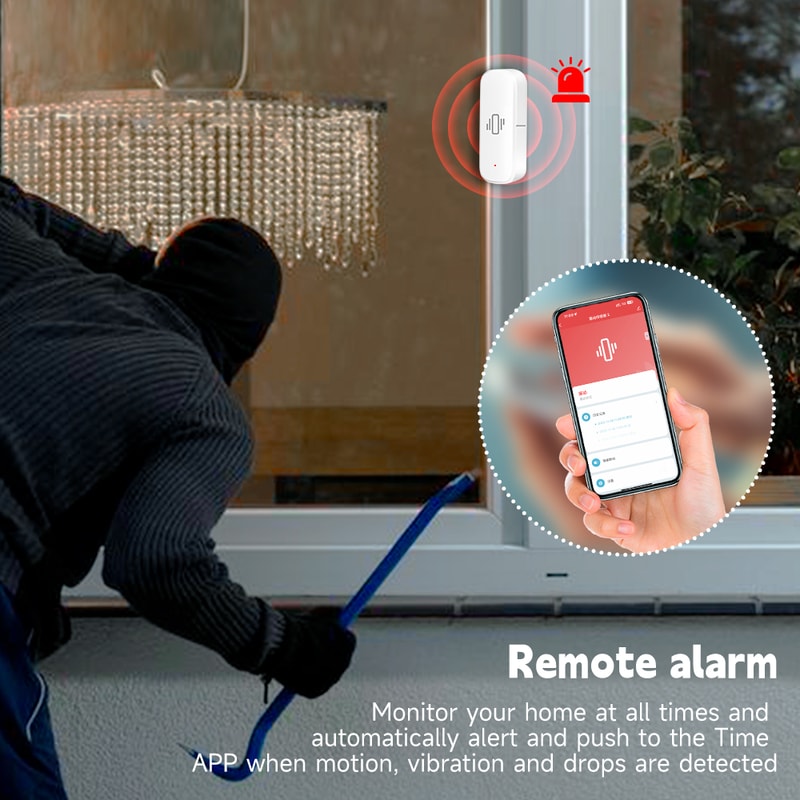 Smart Vibration Sensor WiFi Monitor AppControlled Security Protection With Motion Detection Shock 1