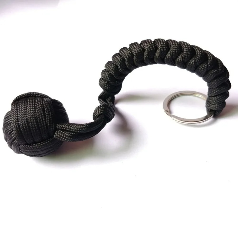 Outdoor SelfDefense Umbrella Rope With Monkey Fist Steel Ball Paracord Survival Key Chain For Safet 5