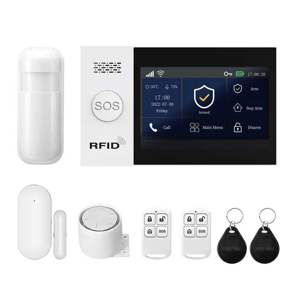 WiFi Home Alarm Security System Kit With Motion Sensors AlexaCompatible Home Automation 6