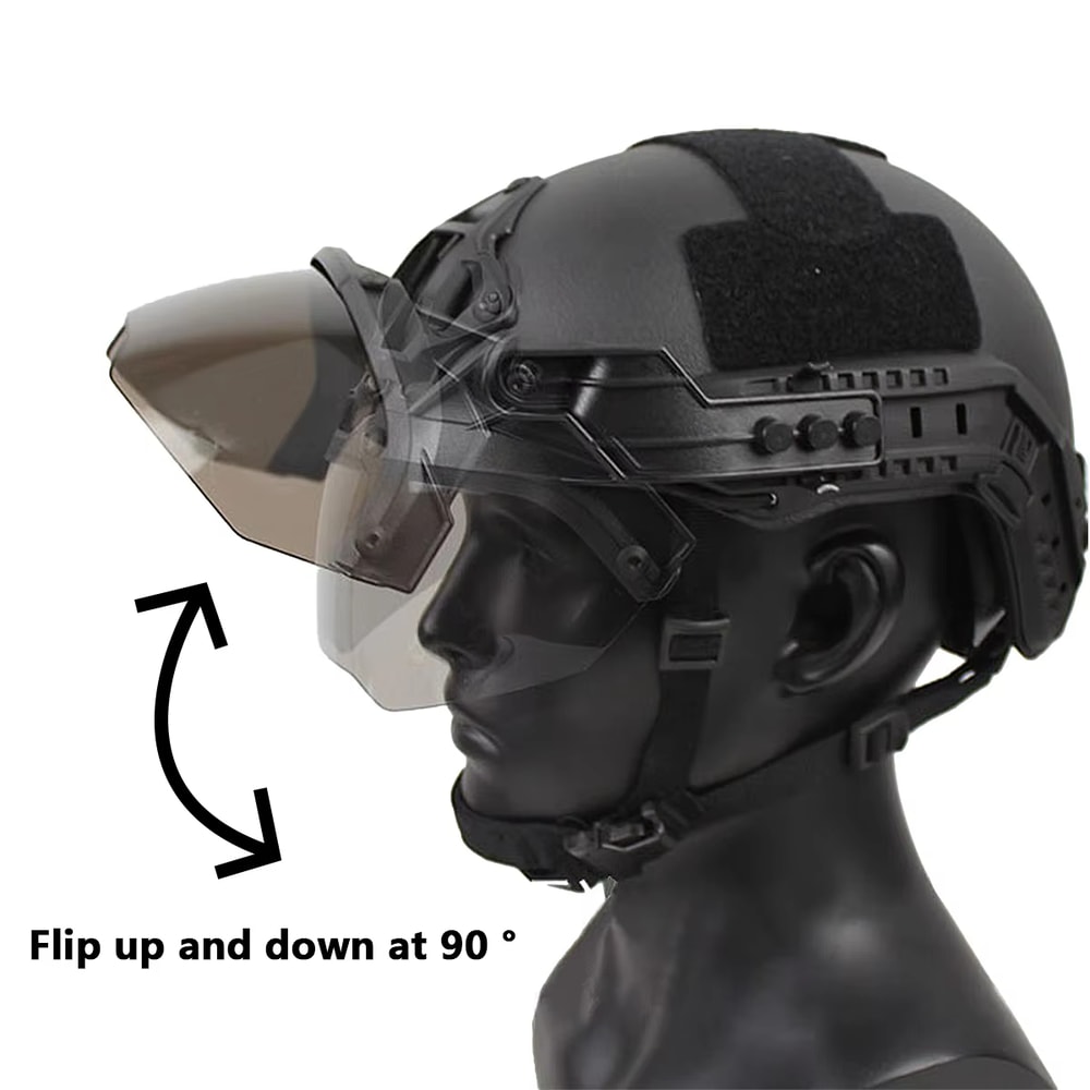 Adjustable Tactical Helmet With Detachable Goggles AntiFog AntiRiot CS Protective Gear For Militar 3