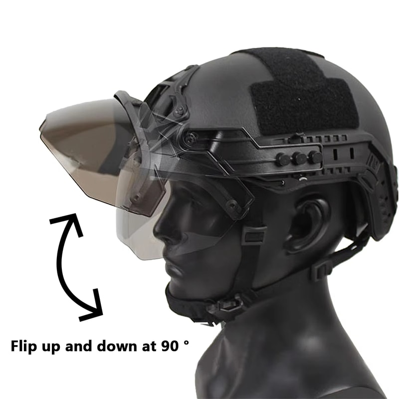 Adjustable Tactical Helmet With Detachable Goggles AntiFog AntiRiot CS Protective Gear For Militar 3