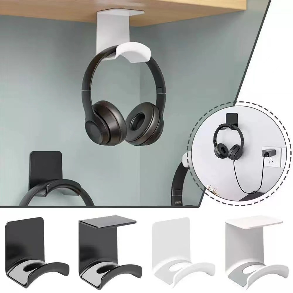 Universal Headphone Stand Wall Mount Hanger For Gaming Earphones Under Desk Holder Support 0